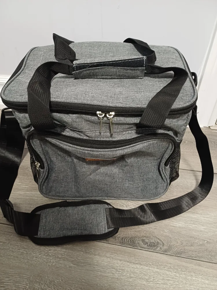 Grey Insulated Lunch Bag with Shoulder Strap image indicator(10)