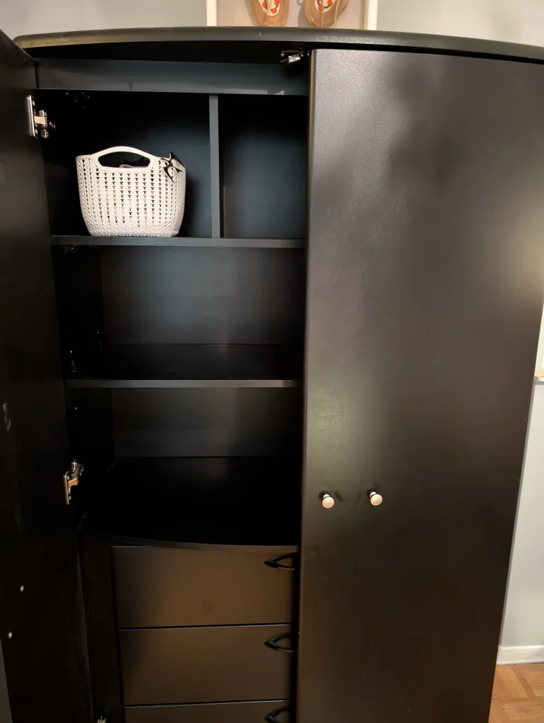 Black Wardrobe with Drawers and Shelves image indicator(10)