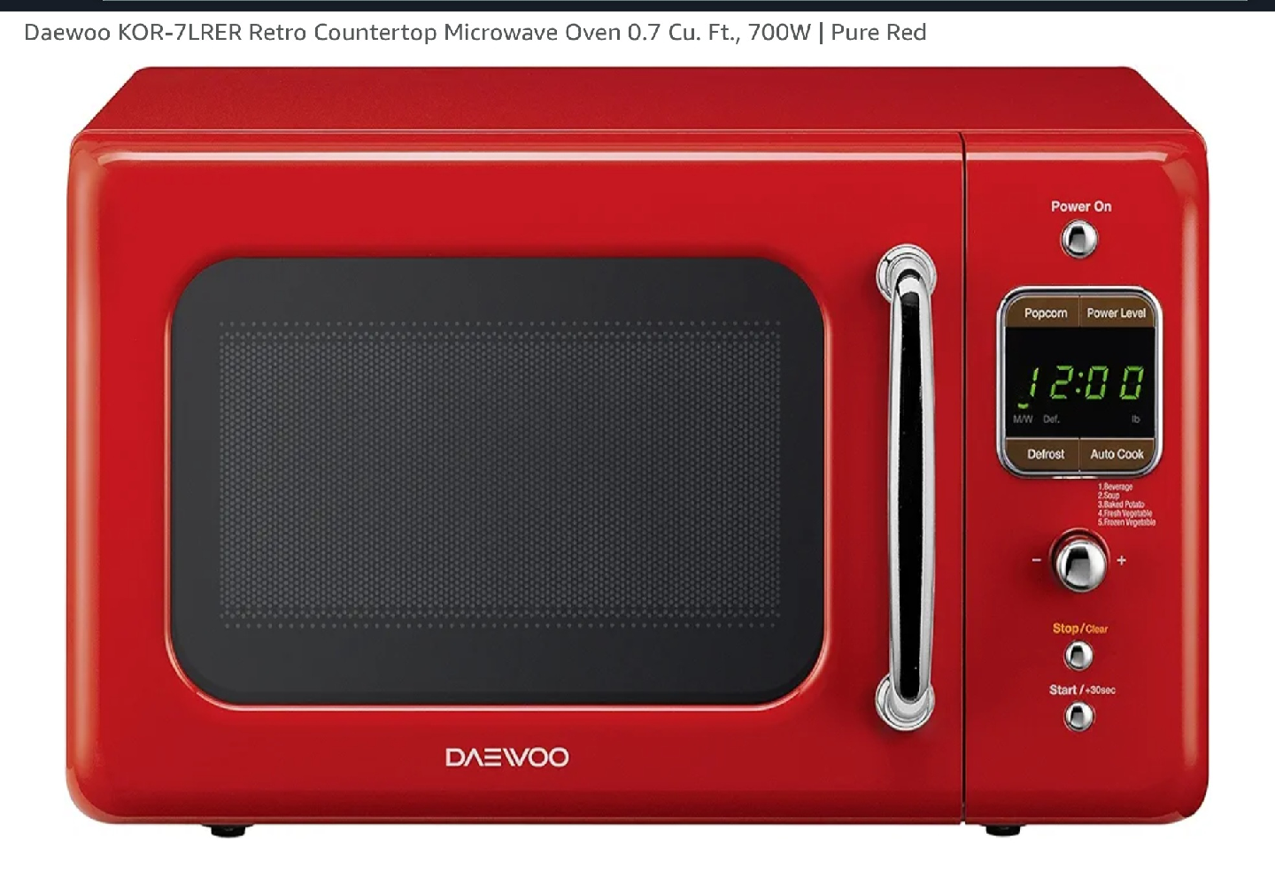 Stylish Retro Countertop Microwave Oven - Red - photo 5