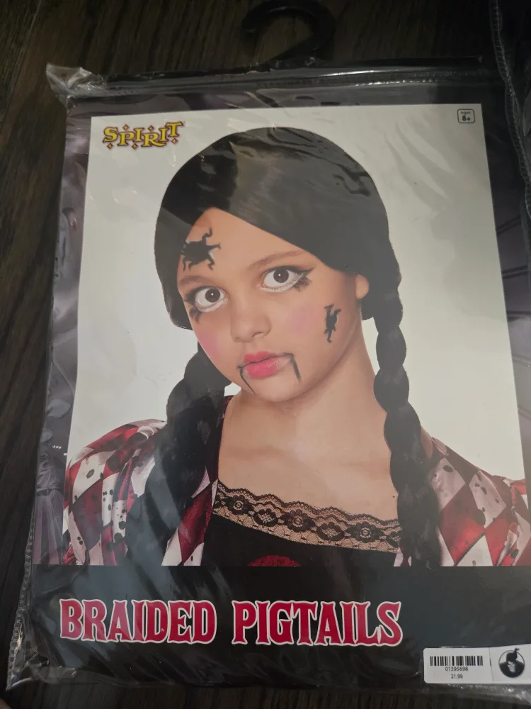NEW Spirit Halloween Braided Pigtails Costume Wig thumbnail