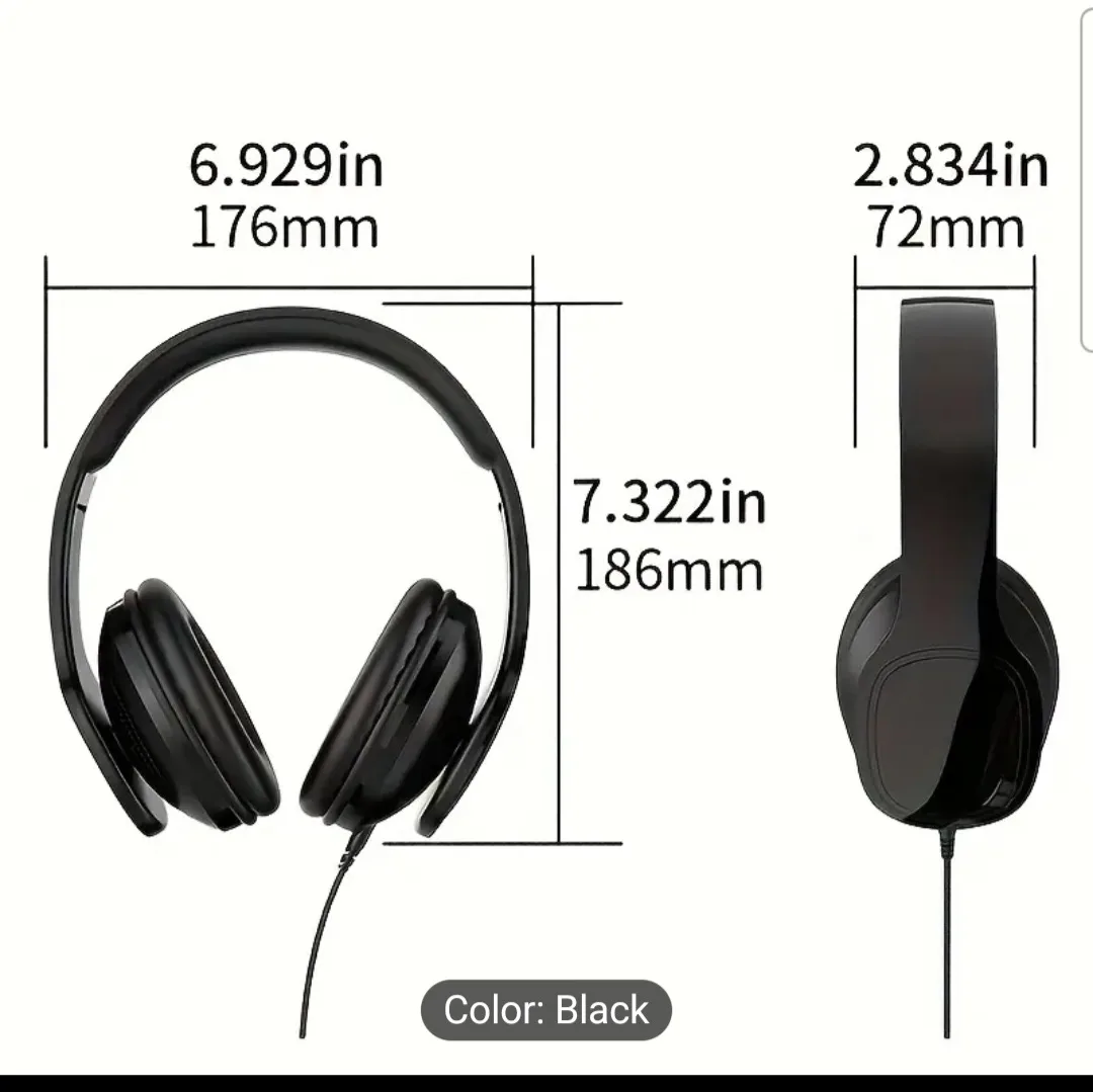 🎧Black Stereo Headphones - Immersive Listening image indicator(3)