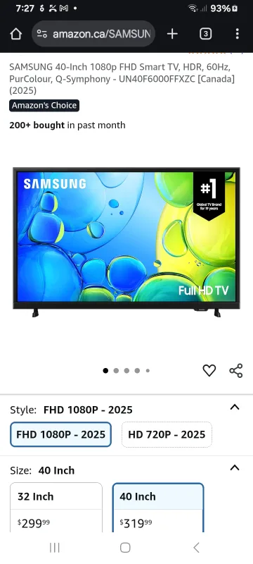 Samsung 40-Inch 1080p FHD Smart TV thumbnail