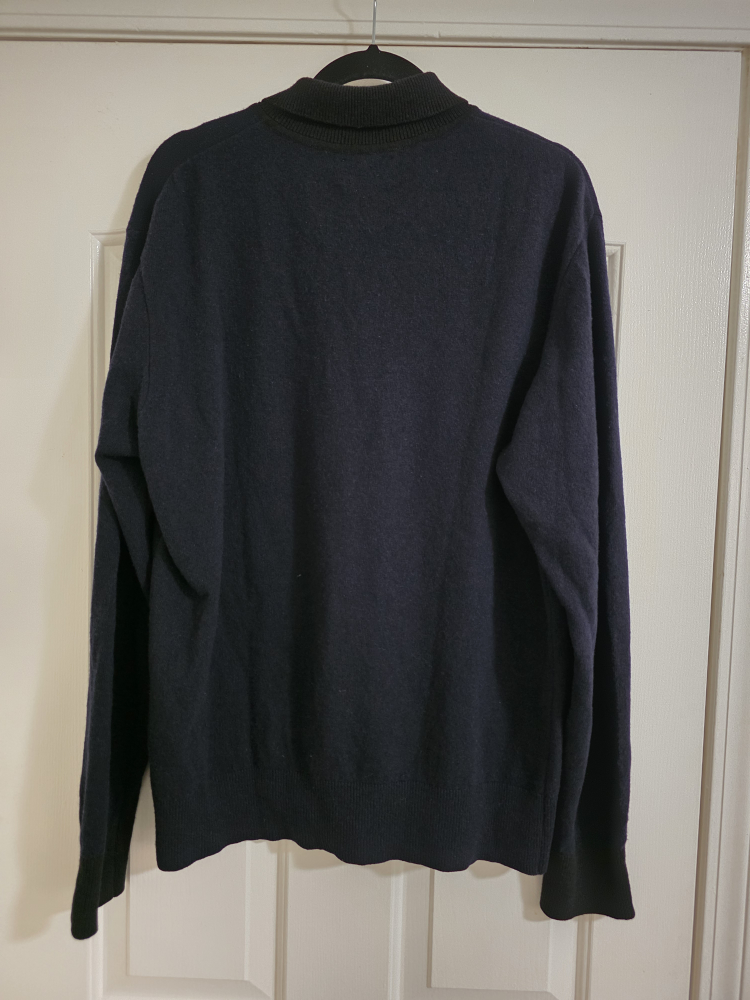 Oliver Spencer Men's Dark Navy Polo collar Sweater(Size XL) - photo 2