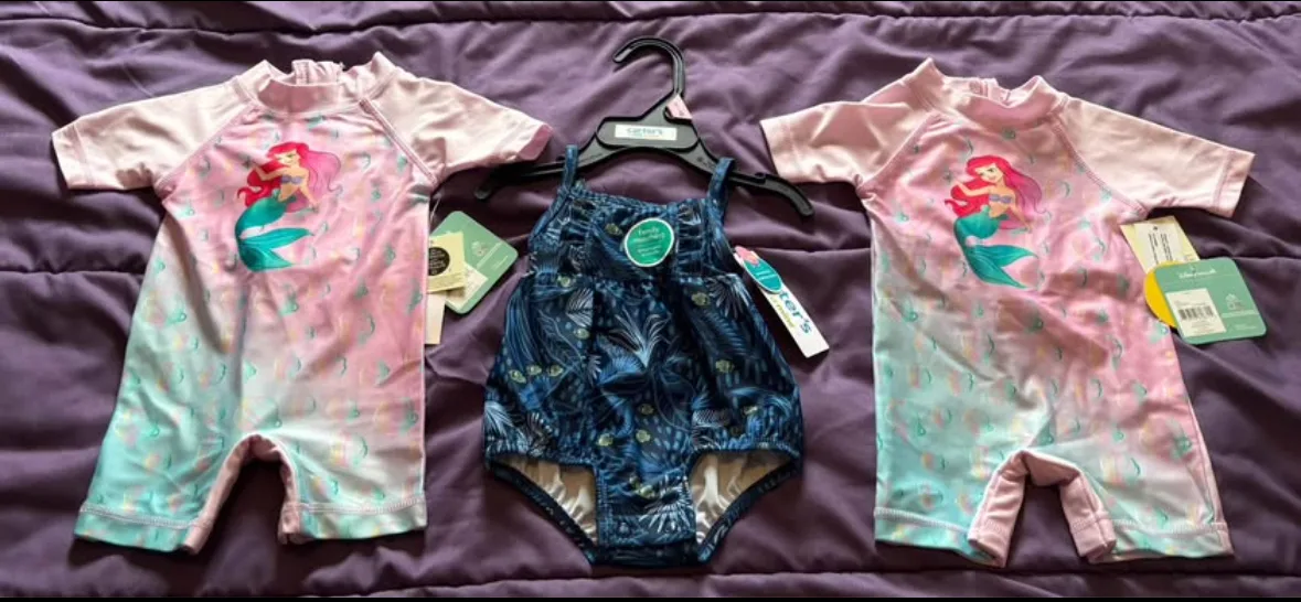 Carter's/Disney Baby Girl Swimsuit Bundle - New with Tags! thumbnail