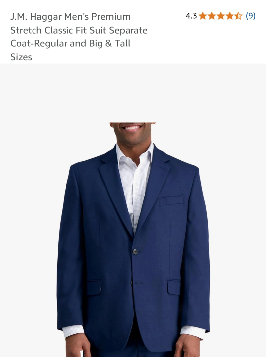 Haggar Men's Premium Stretch Classic Fit Suit - 44 Long - photo 3