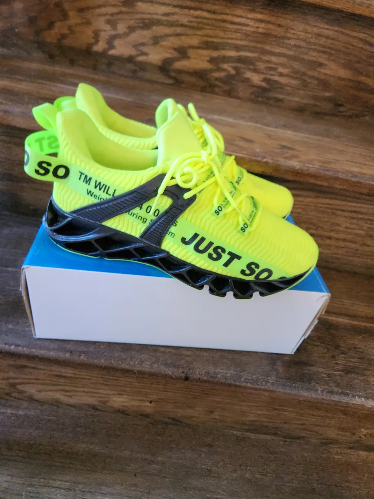 Neon Yellow Sneakers. Unisex. Men's size 8.5- 9/ W 10-10.5 image indicator(5)