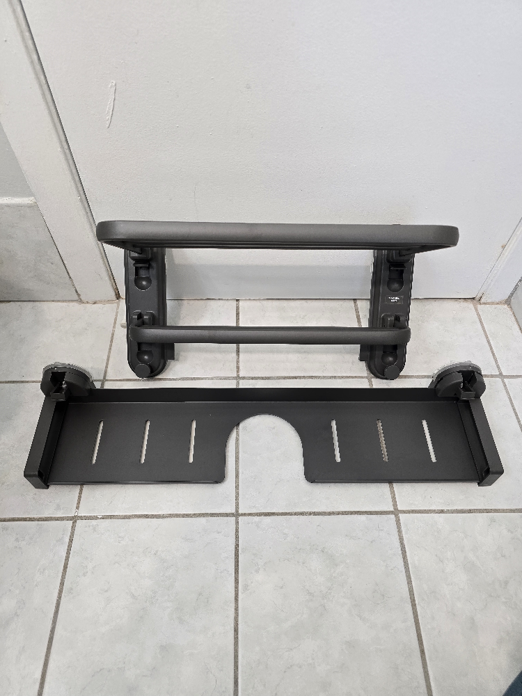Grey Bathroom Shelf with Towel Rack