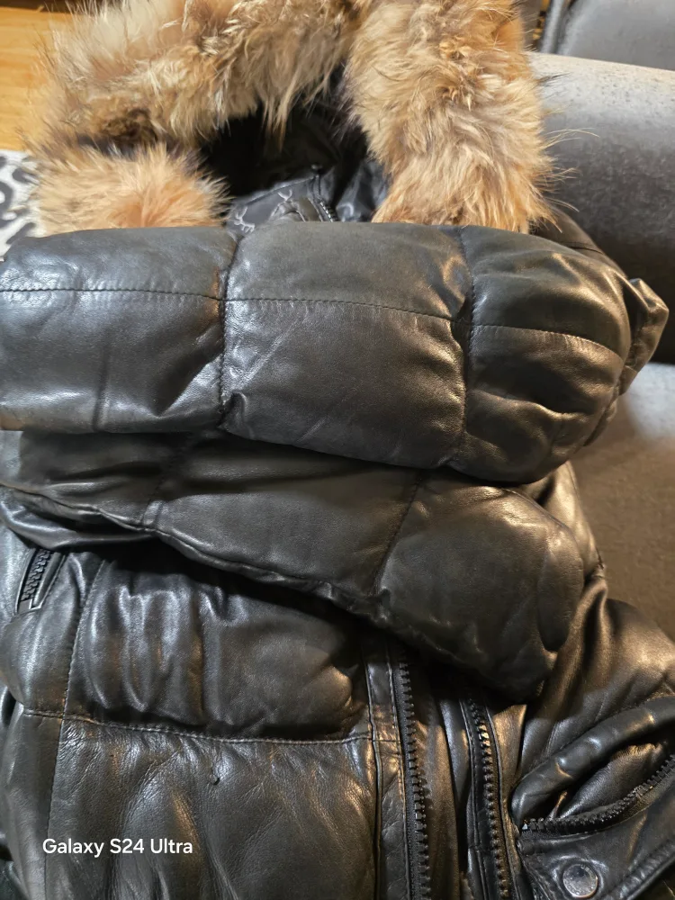 BOD & CHRISTENSEN Leather Puffer Jacket - Size M image indicator(4)