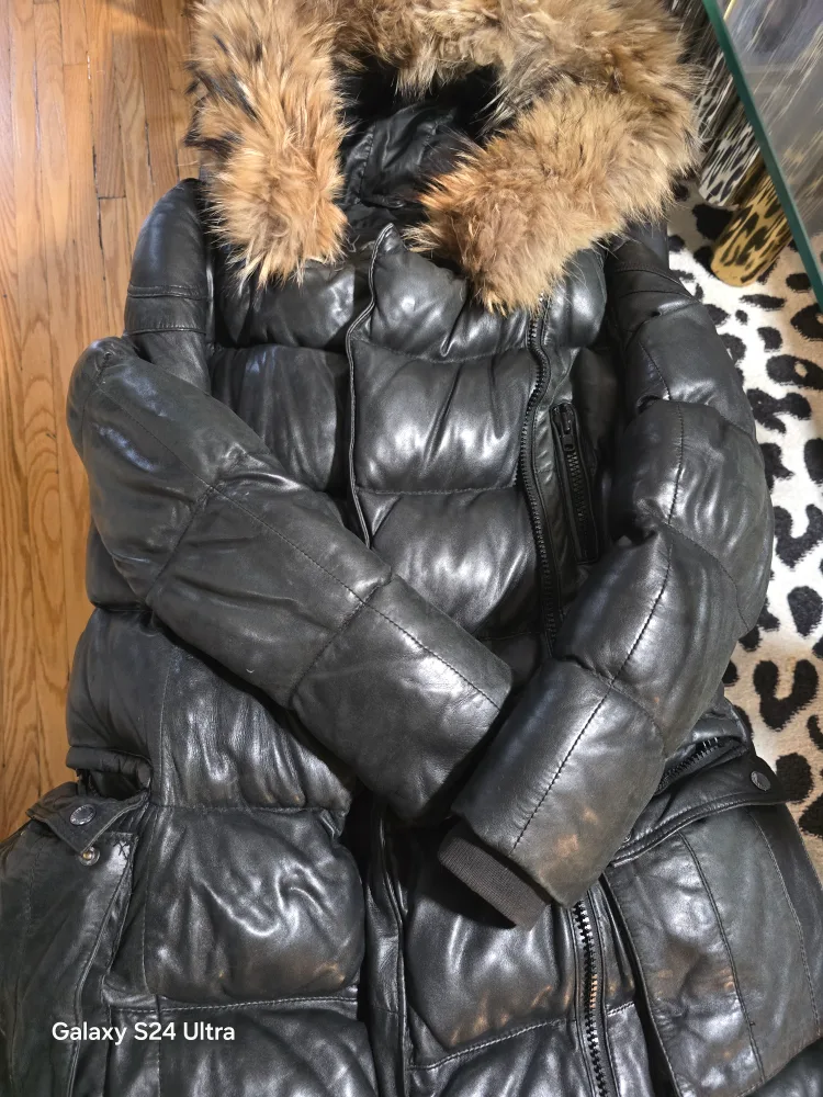 BOD & CHRISTENSEN Leather Puffer Jacket - Size M image indicator(5)