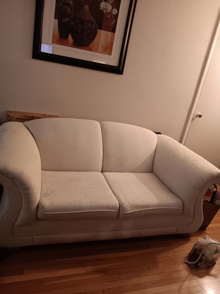 Cream Loveseat Sofa - photo 3
