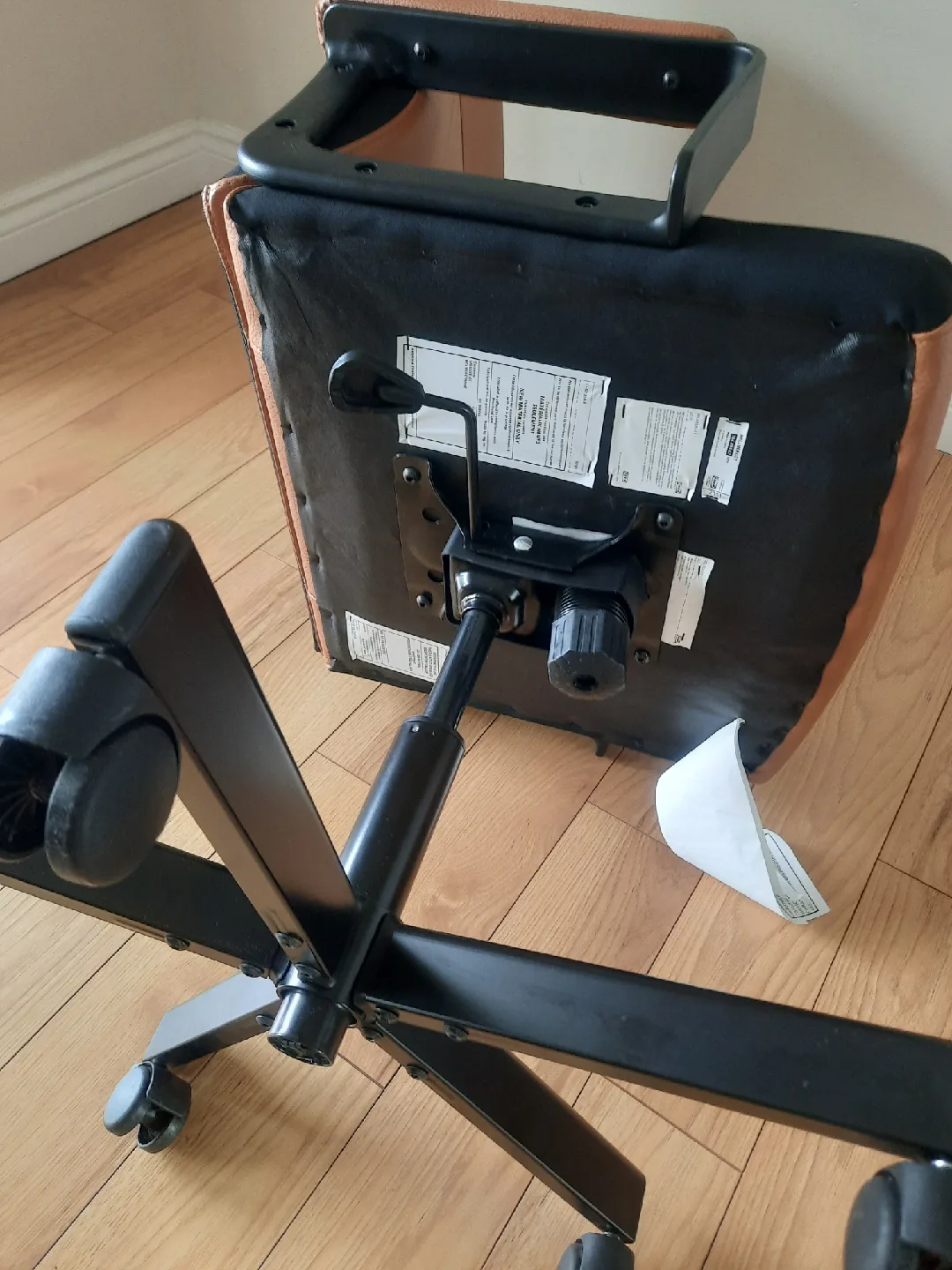 Tan Faux Leather Office Chair image indicator(6)