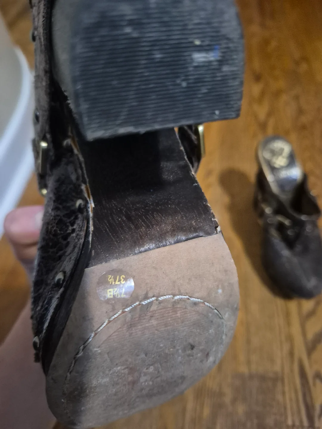 Vince Camuto Brown Leather Clogs - Size 7.5 image indicator(4)