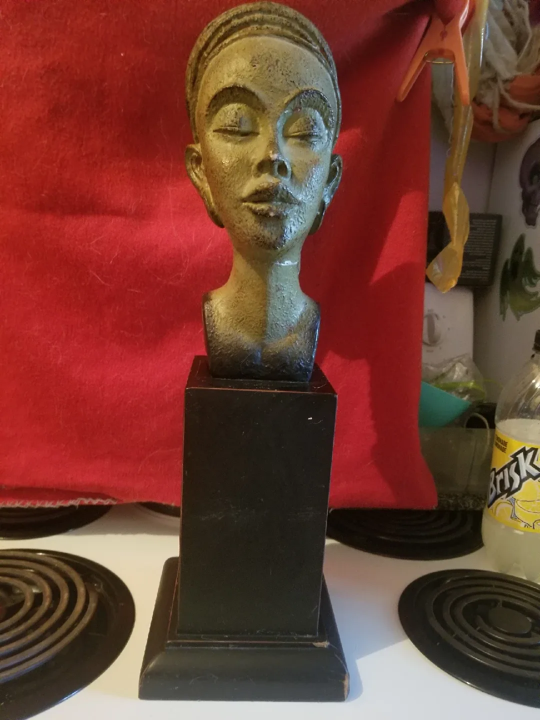 Vintage African Woman Bust Sculpture thumbnail