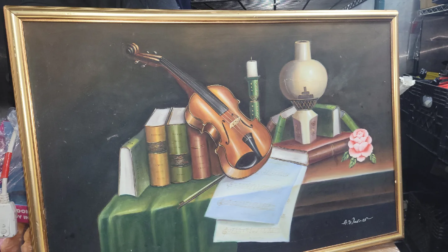 Vintage A. Warner Framed Painting image indicator(2)