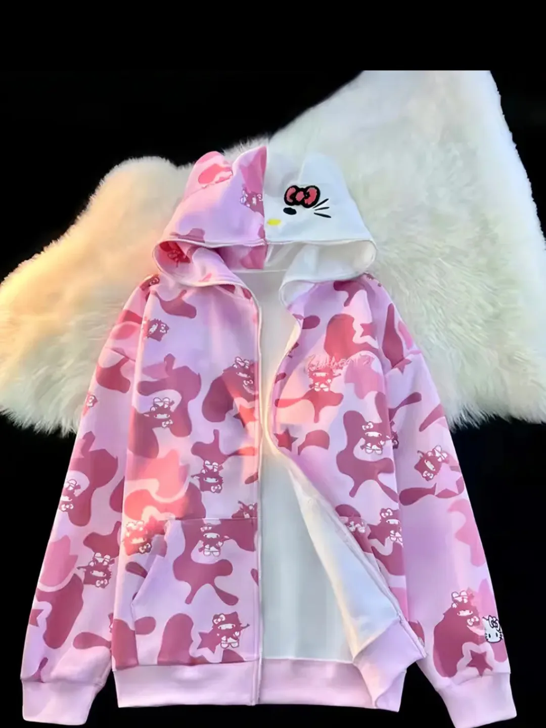 Hello Kitty Pink Camo Zip-Up Hoodie thumbnail