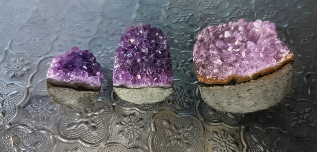3 Pieces, Trio Amethyst Crystal Clusters  Set thumbnail