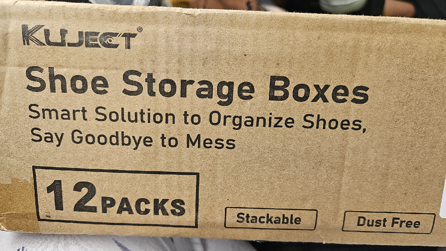 KujeCt Shoe Storage Boxes - 12 Pack, White