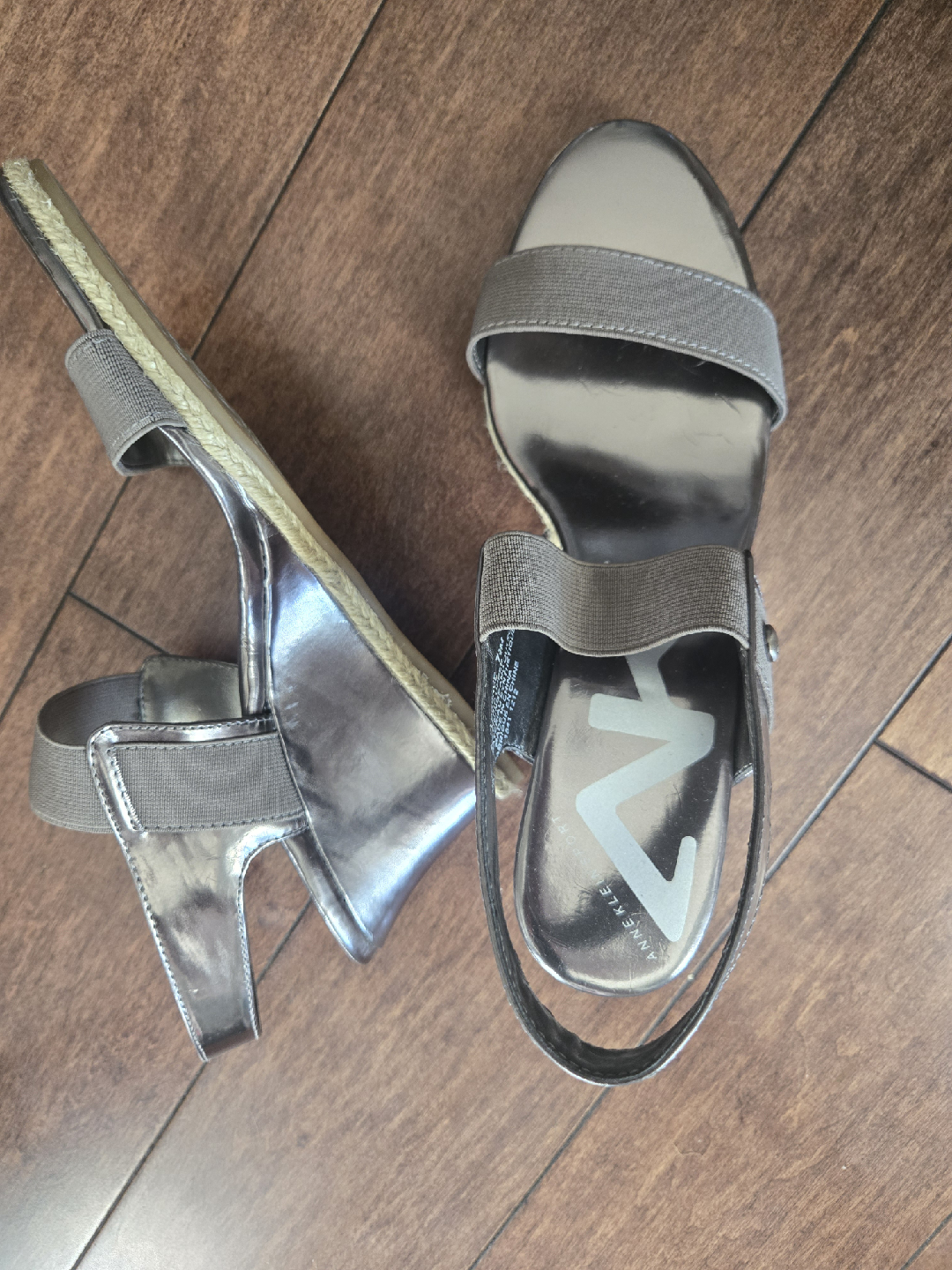 Anne Klein AKFlorence Wedge Sandals - Size 7.5