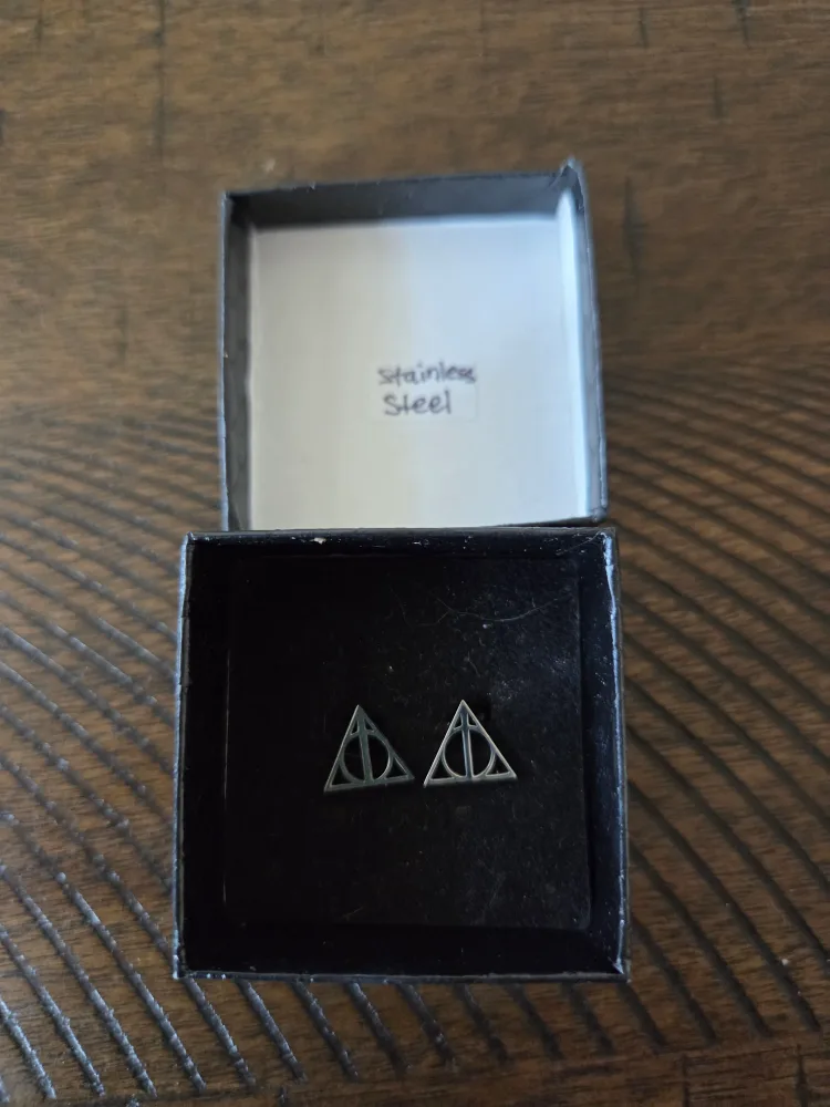 Harry Potter Deathly Hallows Stainless Steel Earrings image indicator(4)
