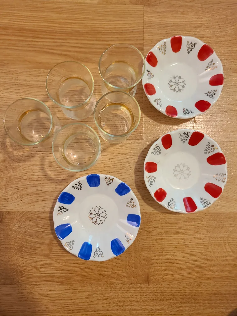 Turkish Tea Set with Saucers and Glasses 🥕 thumbnail