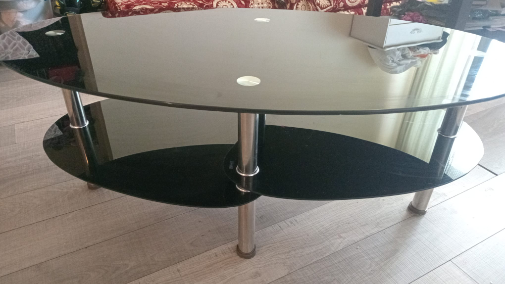 Black Glass Coffee Table - photo 2