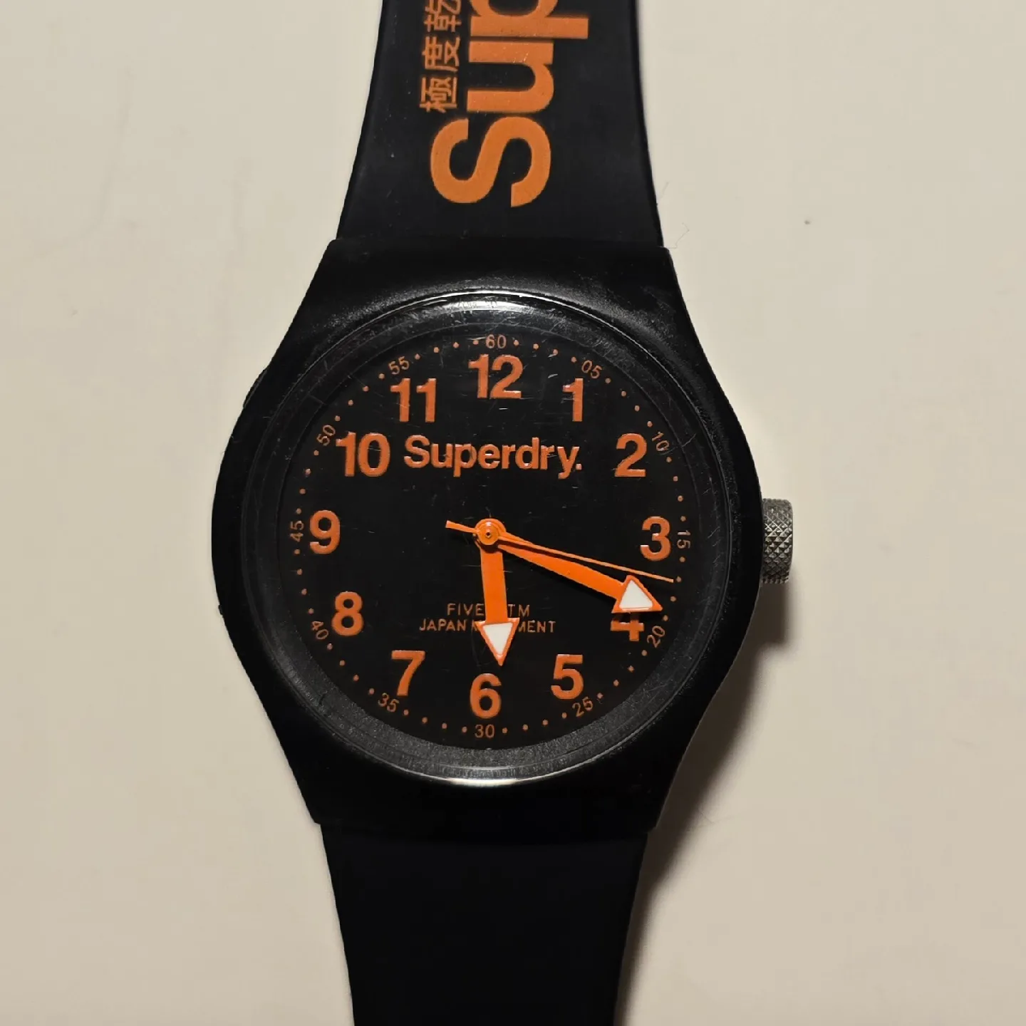 Superdry Black And Orange Watch New battery image indicator(2)