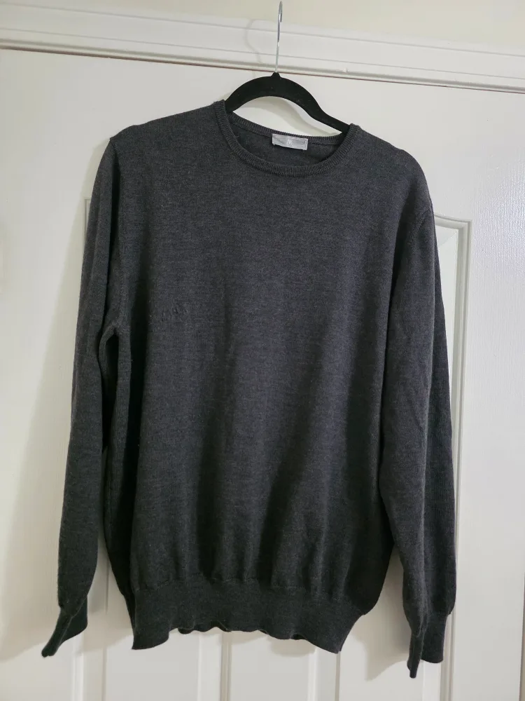 Ascot Chang Men's Grey  Crewneck wool sweater(Size 54)