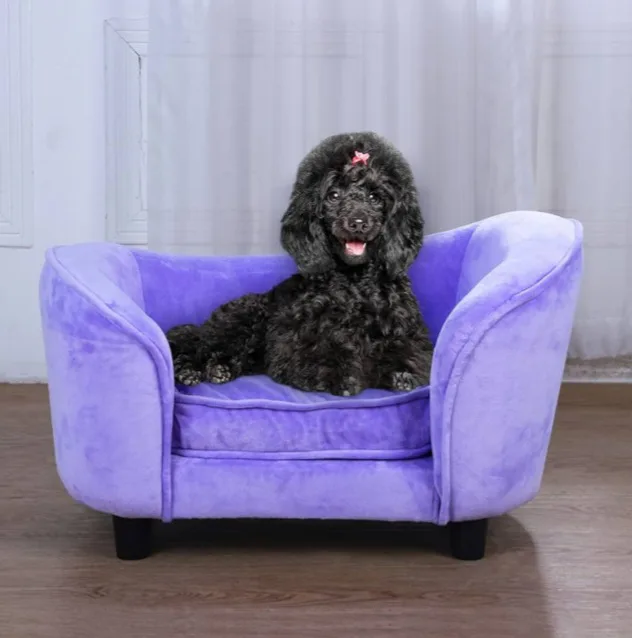 🥕   Pet Bed Sofa, Velvet Cat Couch image indicator(7)