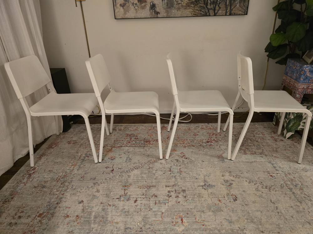 FREE 4 x IKEA white stacking chairs - photo 5