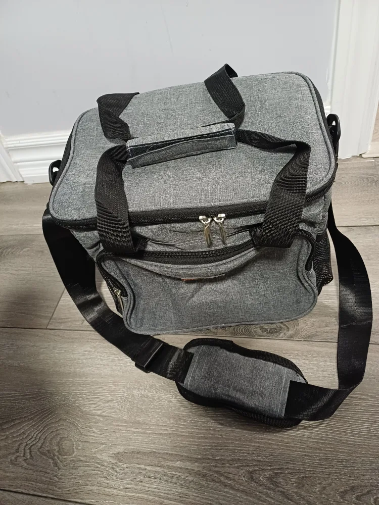 Grey Insulated Lunch Bag with Shoulder Strap image indicator(8)