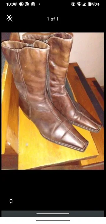 womens  tall brown suede leather boots and short boots image indicator(5)