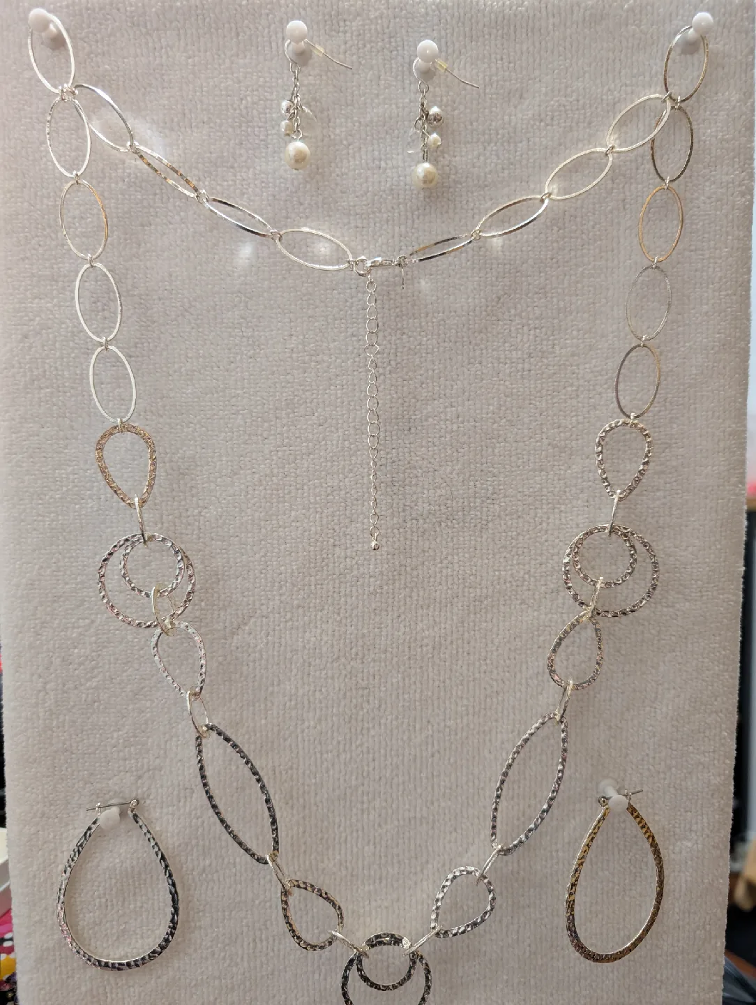 Necklace and Earring Set - Silver Tone plus Extras thumbnail