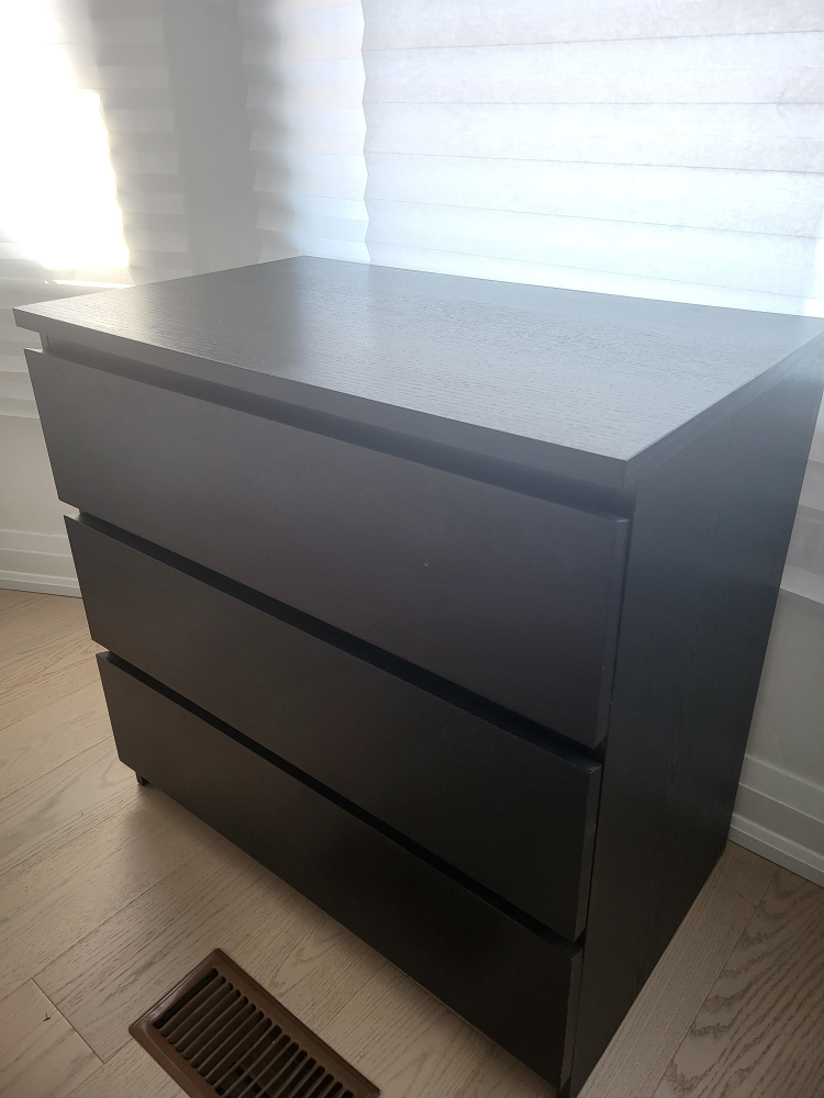 Ikea Malm 3-Drawer Dresser - Black