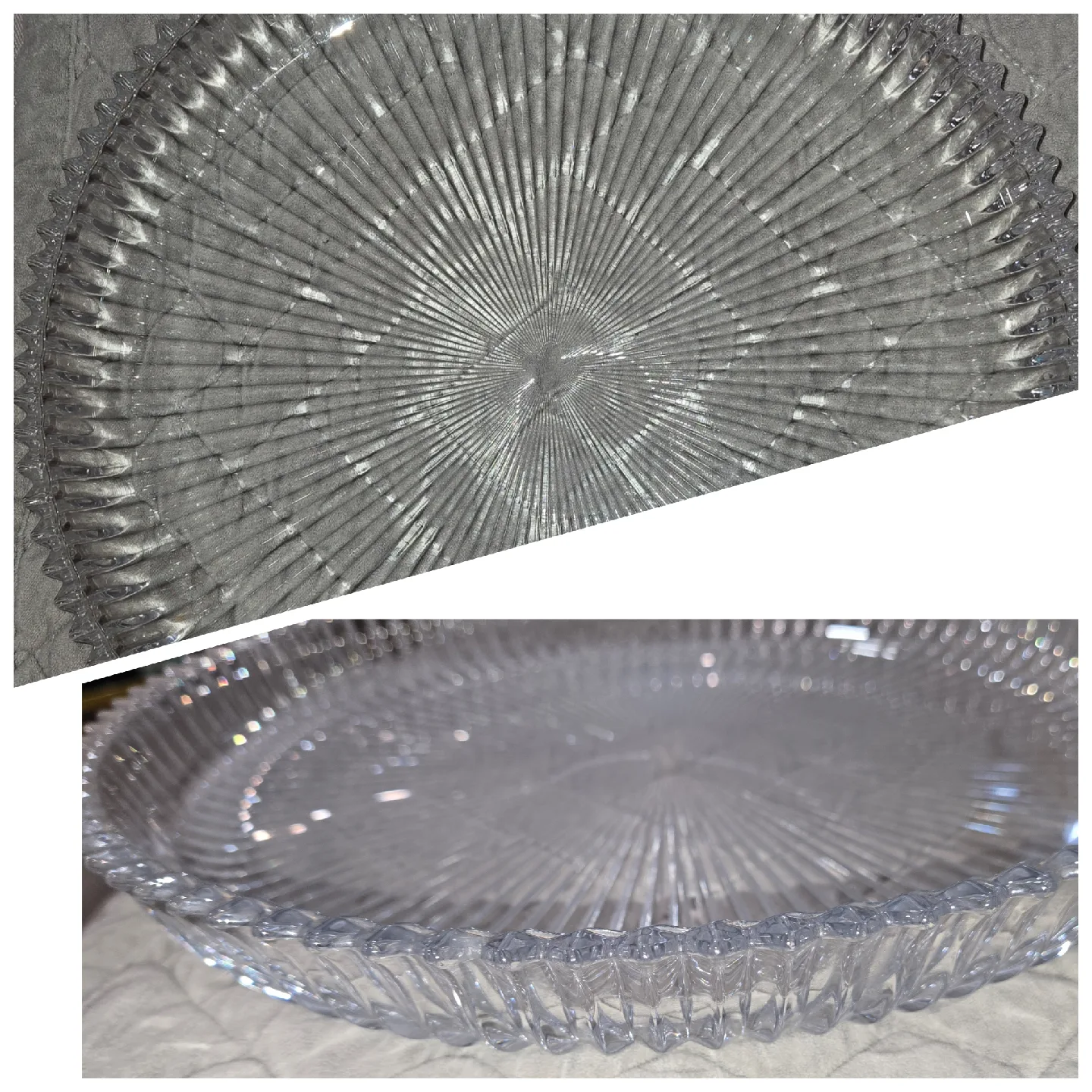 14" Clear Glass Serving Platter thumbnail