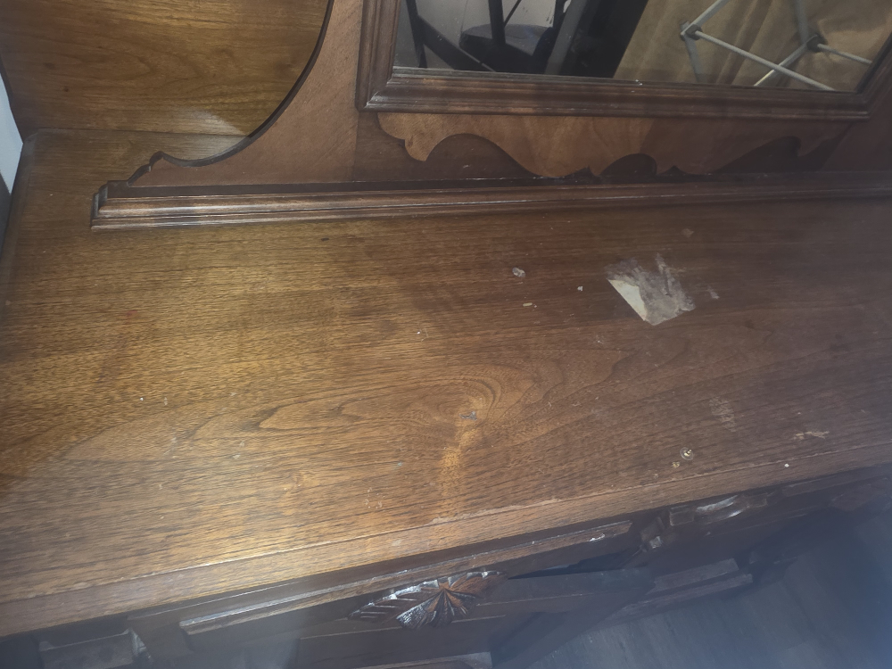 Antique Wooden Vanity with Mirror - photo 3