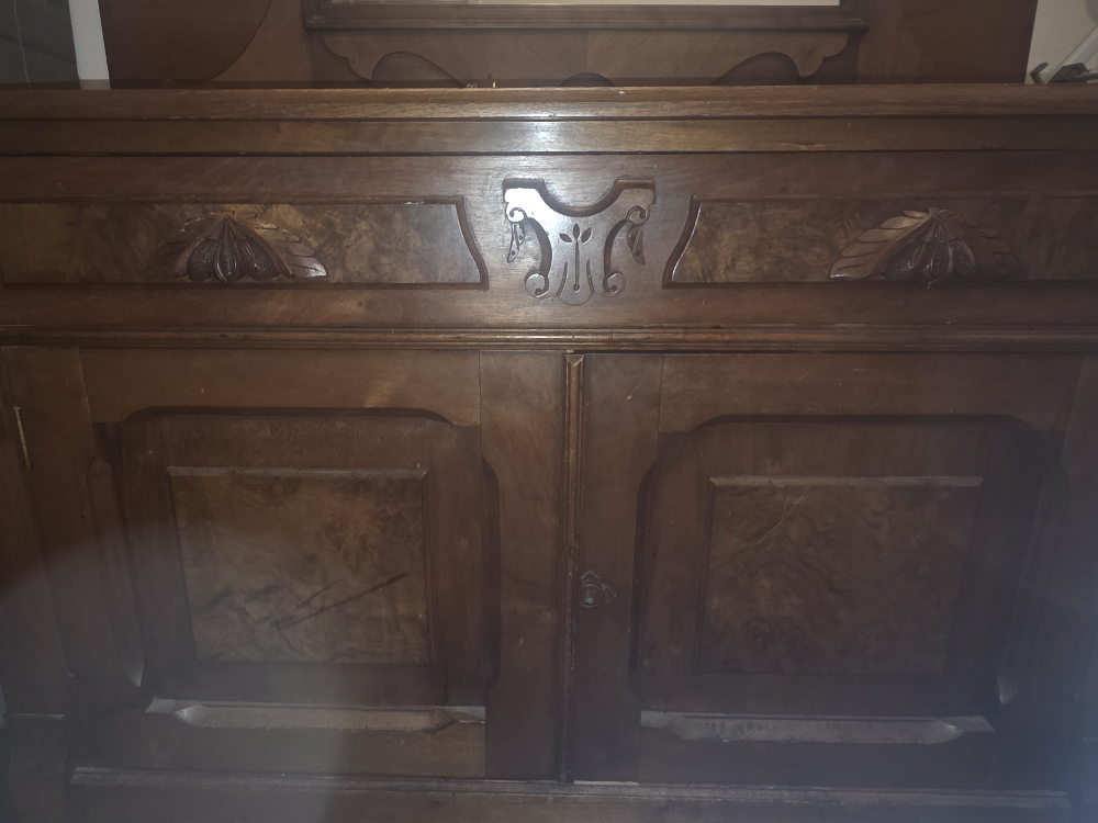 Antique Wooden Vanity with Mirror - photo 4