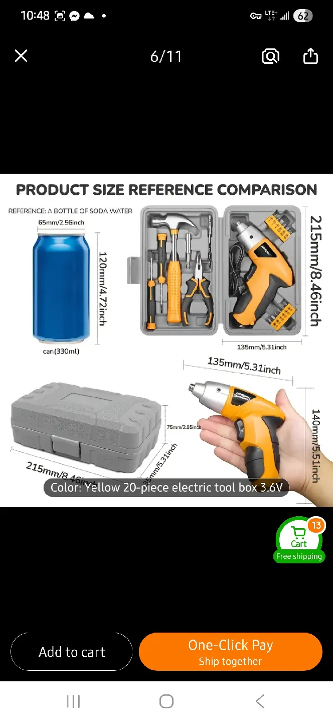 NEW 3.6V Electric Screwdriver 20-piece Tool Set 🪛 image indicator(5)