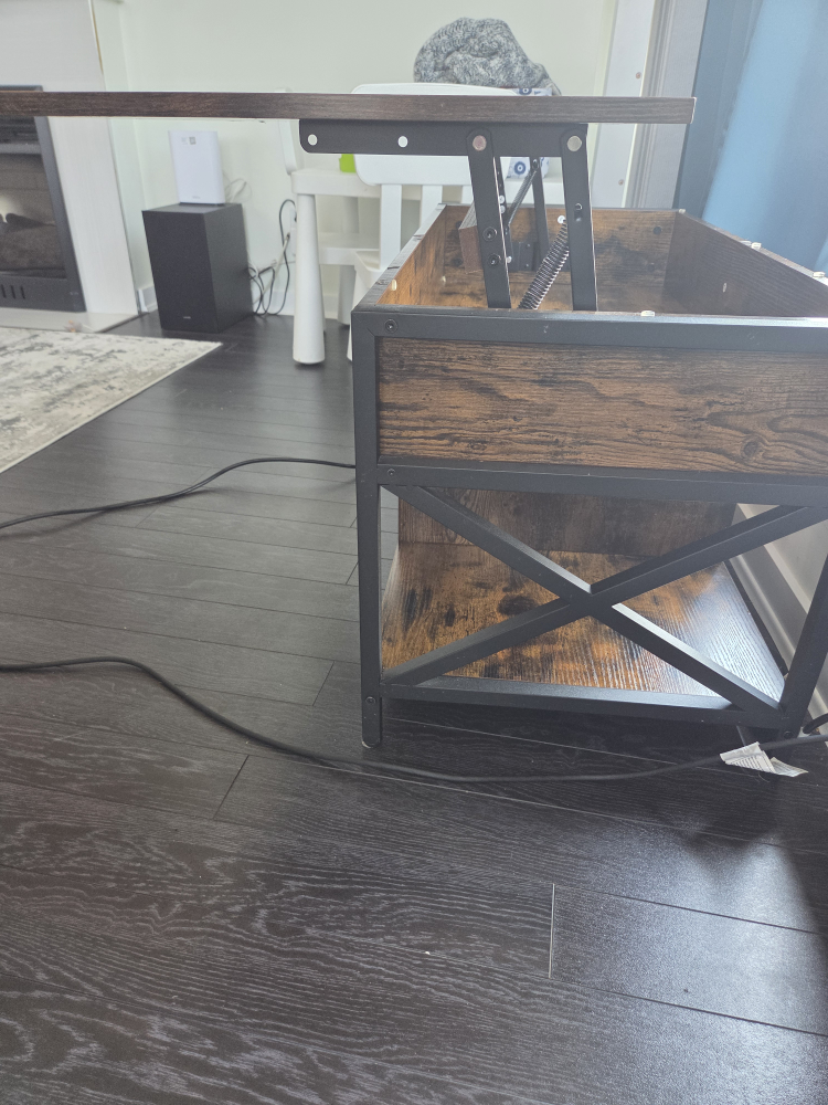 Lift Top Coffee Table - Brown & Black - photo 3