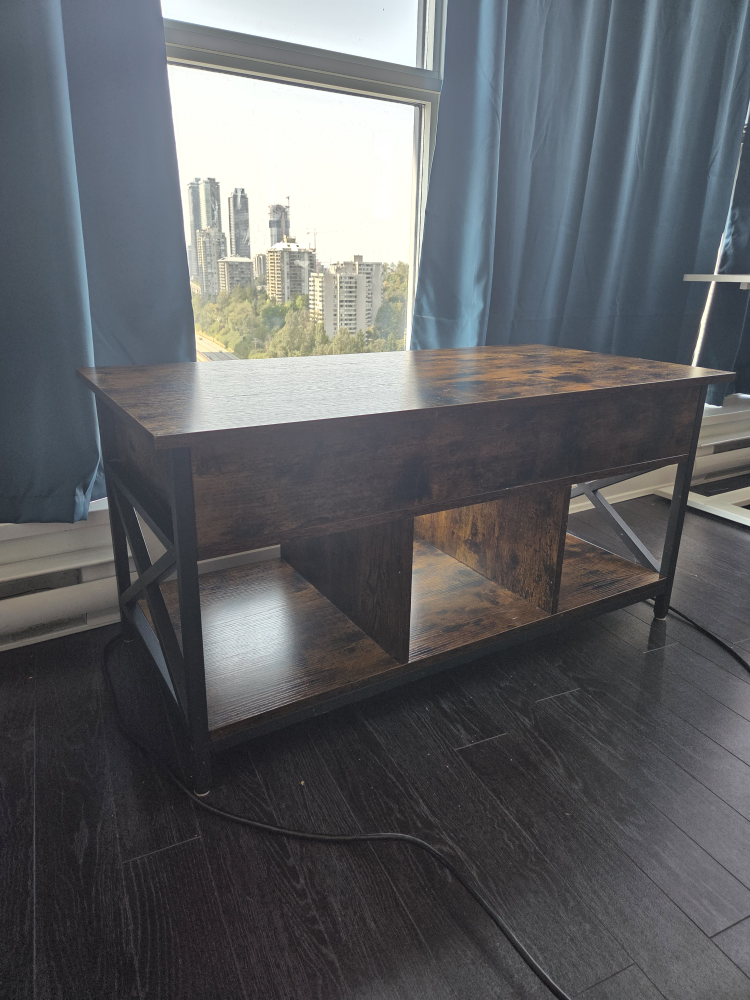 Lift Top Coffee Table - Brown & Black