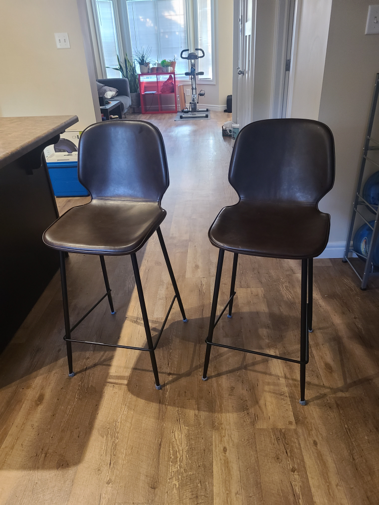 Set of 2 Brown Bar Stools - photo 2