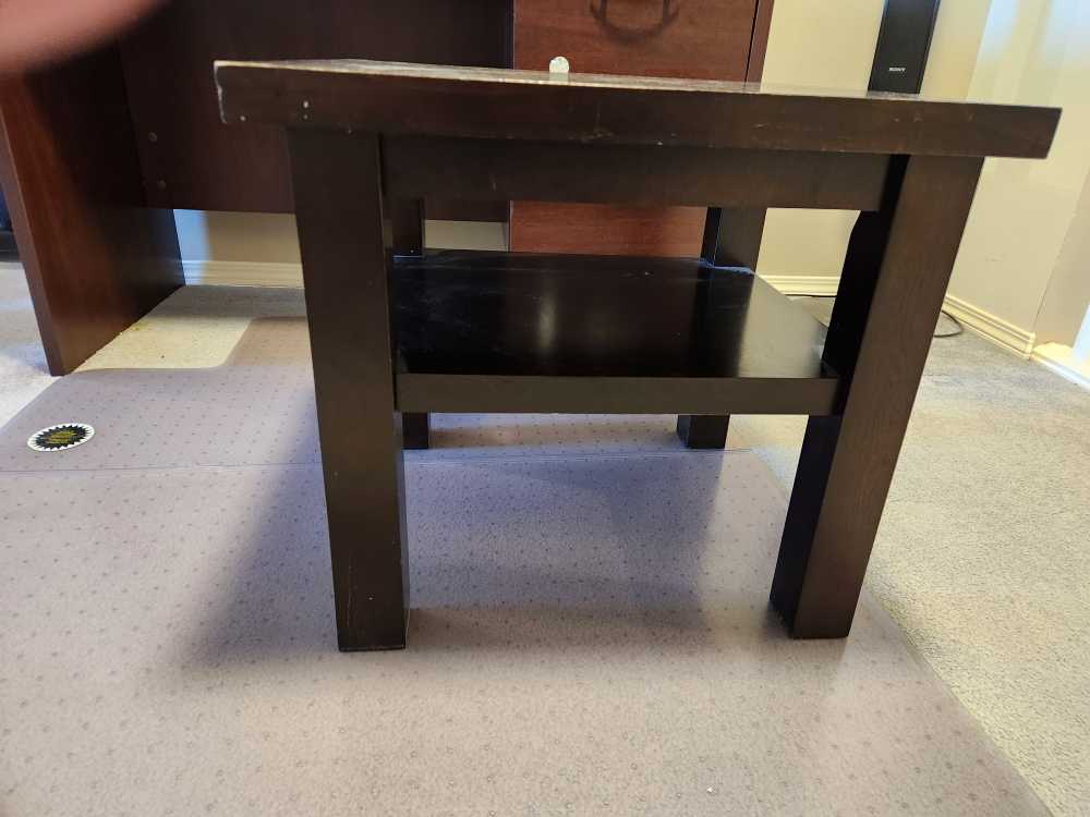 Used Black Office Chair, Side Table & Desk - photo 2