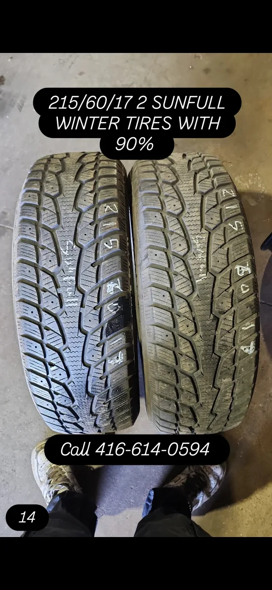 2 Sunfull 215/60/17 Winter Tires - 90% Tread thumbnail