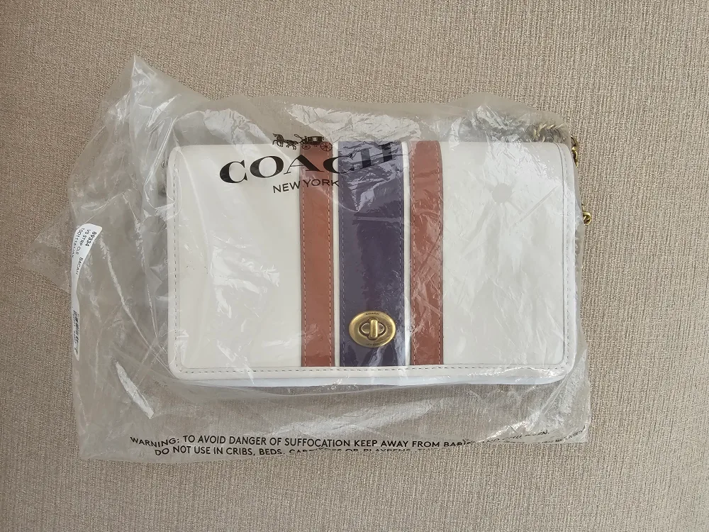 BNWT Authentic Coach Leather Chain Crossbody Bag image indicator(10)