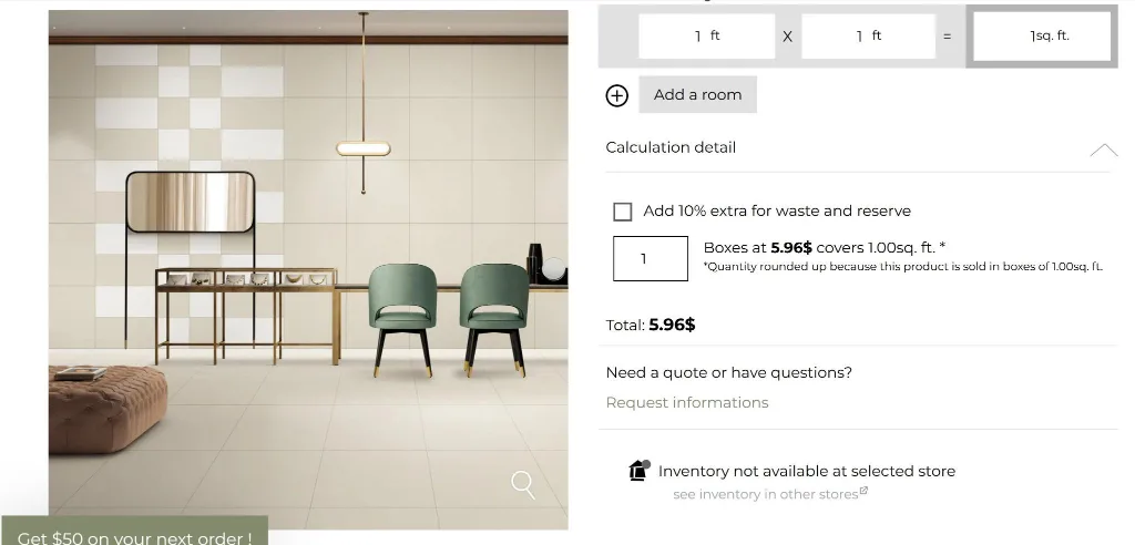 308 sq. ft. Grey beige porcelain Tile image indicator(3)