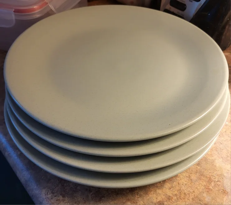 Set of 4 Light Green Dinner Plates thumbnail