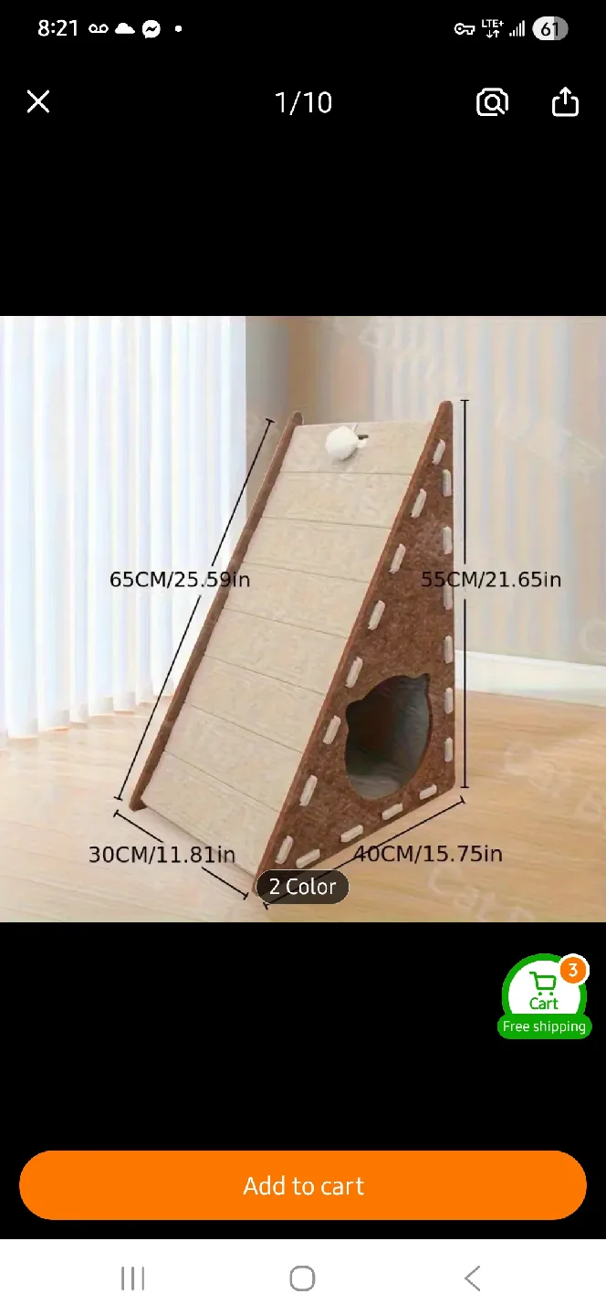 NEW Felt Cat Scratcher Ramp image indicator(3)