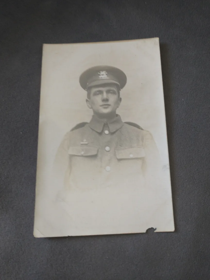 Lovely WWI soldier photo postcard thumbnail