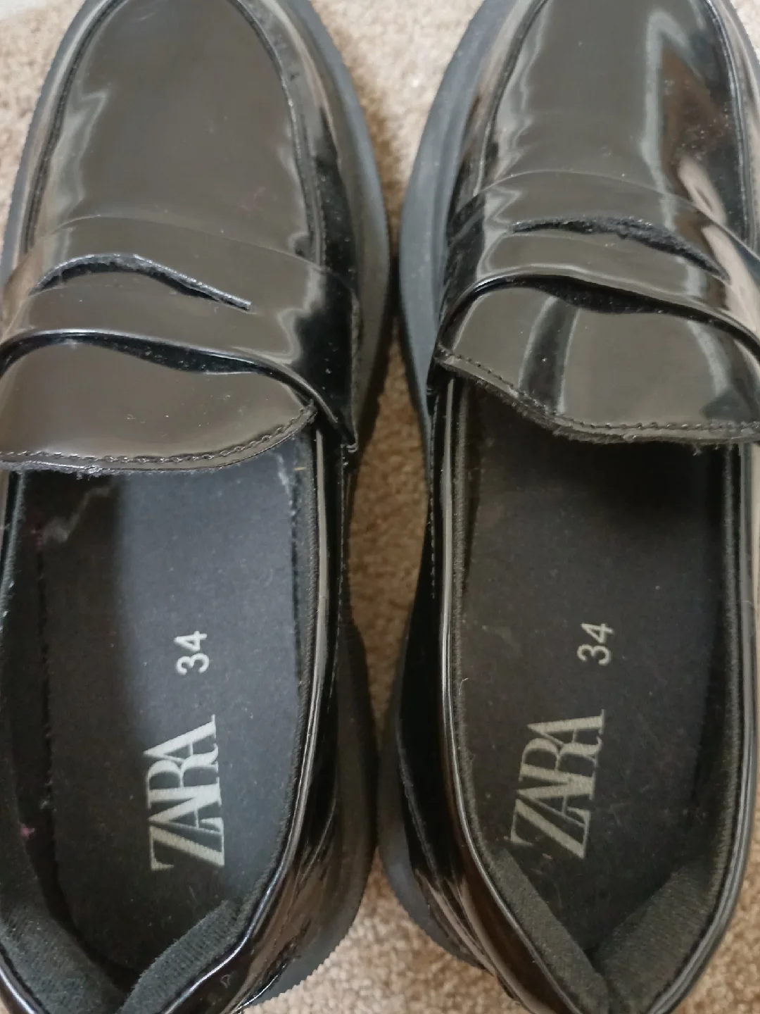 Zara Black Loafers - Size 34 image indicator(4)