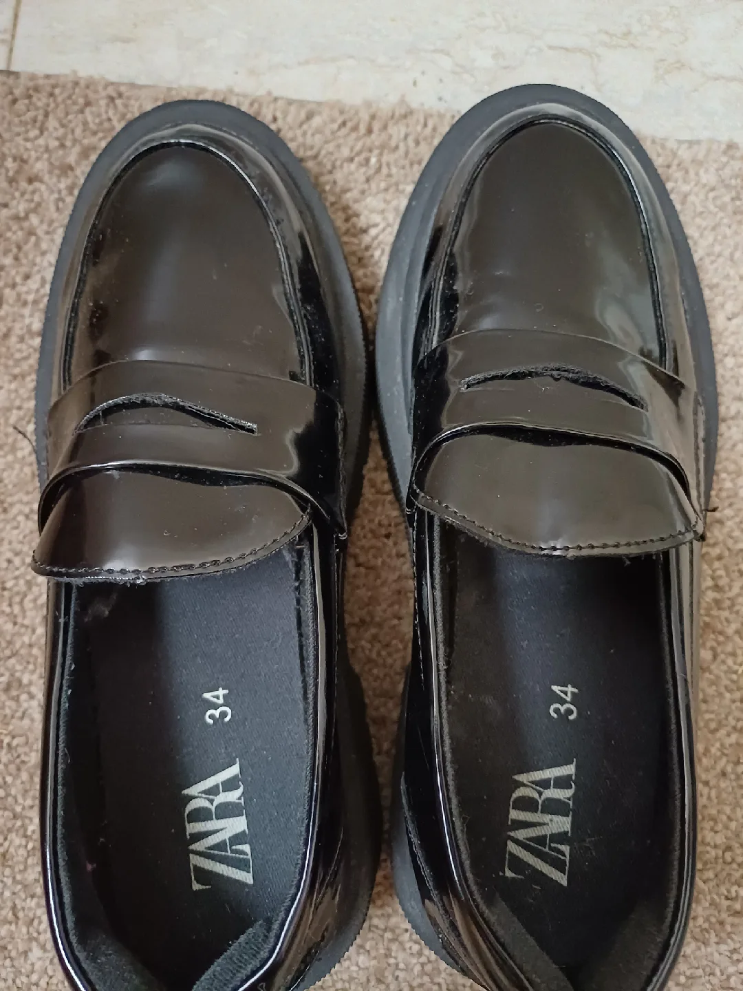 Zara Black Loafers - Size 34 image indicator(5)