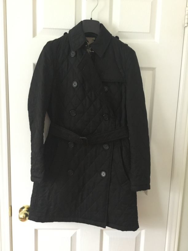 Burberry Black Quilted Trench Coat